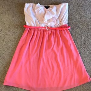 Two toned pink strapless Express dress